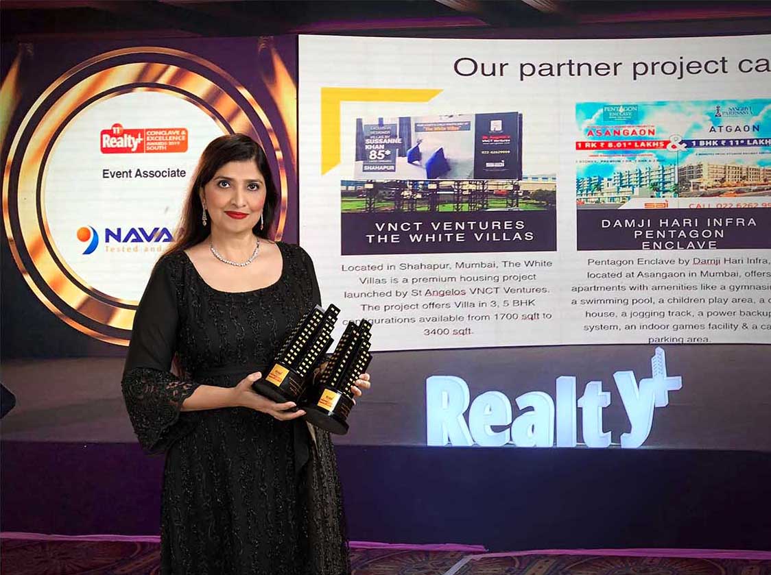 ARCHITECT Dr. PONNI M. CONCESSAO, OSCAR & PONNI ARCHITECTS WINS THE LUXURY INTERIORS OF THE YEAR AND THE BEST INTERIOR DESIGN, RESIDENTIAL AT THE REALTY + CONCLAVE & EXCELLENCE AWARDS - 2019 AT BENGALURU RECENTLY.