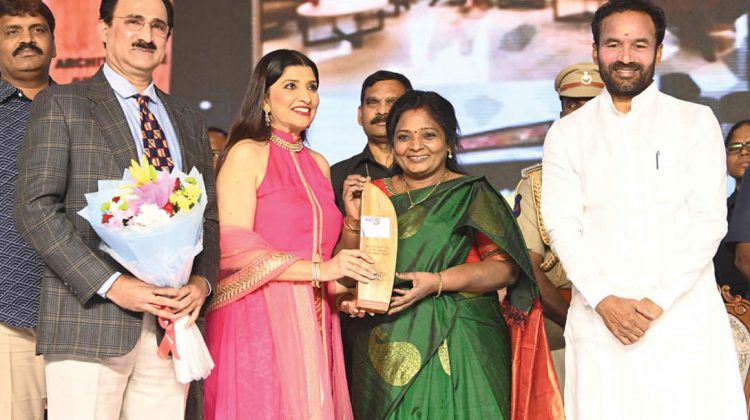 ARCHITECTS Dr. OSCAR G. CONCESSAO AND Dr. PONNI M. CONCESSAO RECEIVING THE TV5 AWARD FOR ARCHITECTURE & INTERIOR DESIGN 2019 FOR HOSPITALITY / HOTELS FROM HER EXCELLENCY DR. TAMILISAI SOUNDARAJAN HONOURABLE GOVERNOR OF TELANGANA AND SRI G KISHAN REDDY, HONOURABLE UNION MINISTER OF STATE FOR HOME AFFAIRS AT HYDERABAD RECENTLY